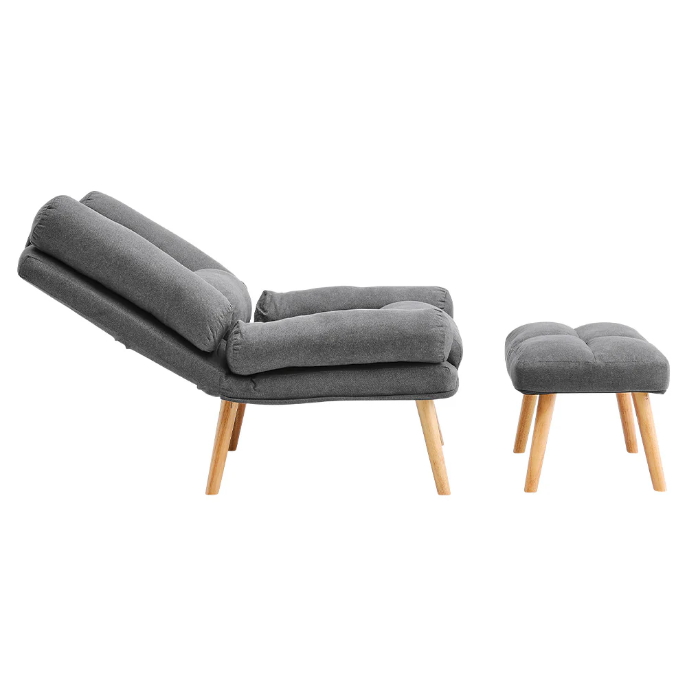 Livingandhome Lounge Recliner Armchair with Footstool - Image 4