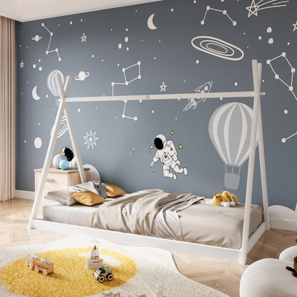 Livingandhome Low Base Montessori Kids Floor Bed