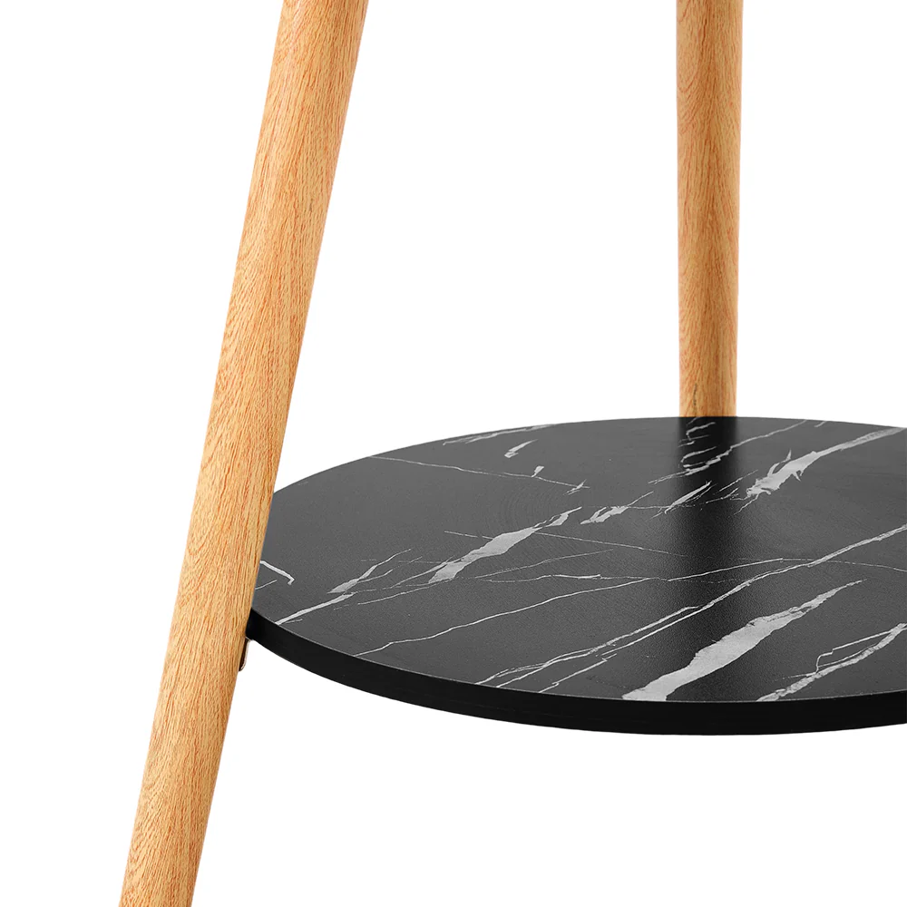 Livingandhome Marble Effect Round Side Table - Image 3