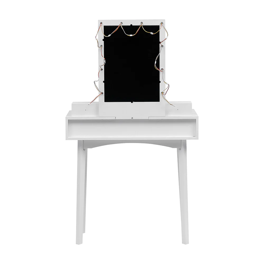 Livingandhome MDF Vanity Table With Storage Drawers And Padded Stool - Image 6