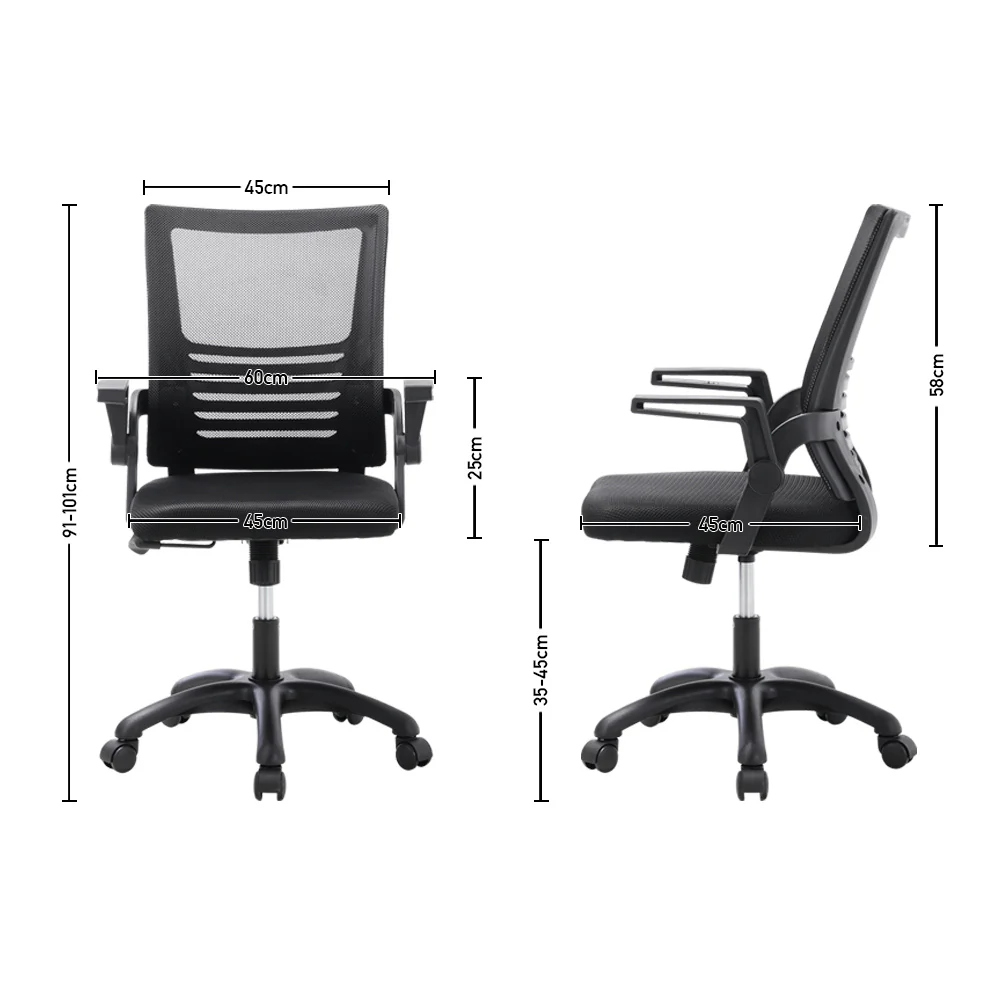 Livingandhome Mesh Desk Chair with Curved Back Support - Image 2