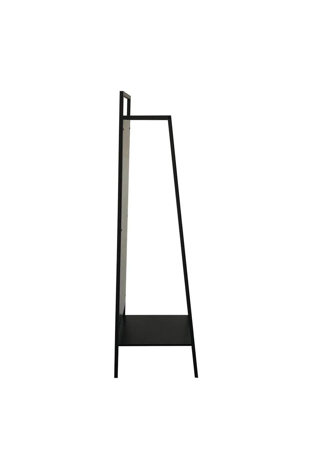Livingandhome Metal Floor Mirror with Coat Rack Black - Image 4