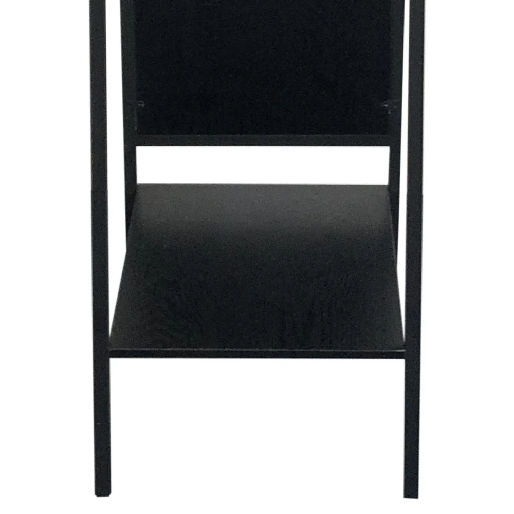 Livingandhome Metal Floor Mirror with Coat Rack Black - Image 5