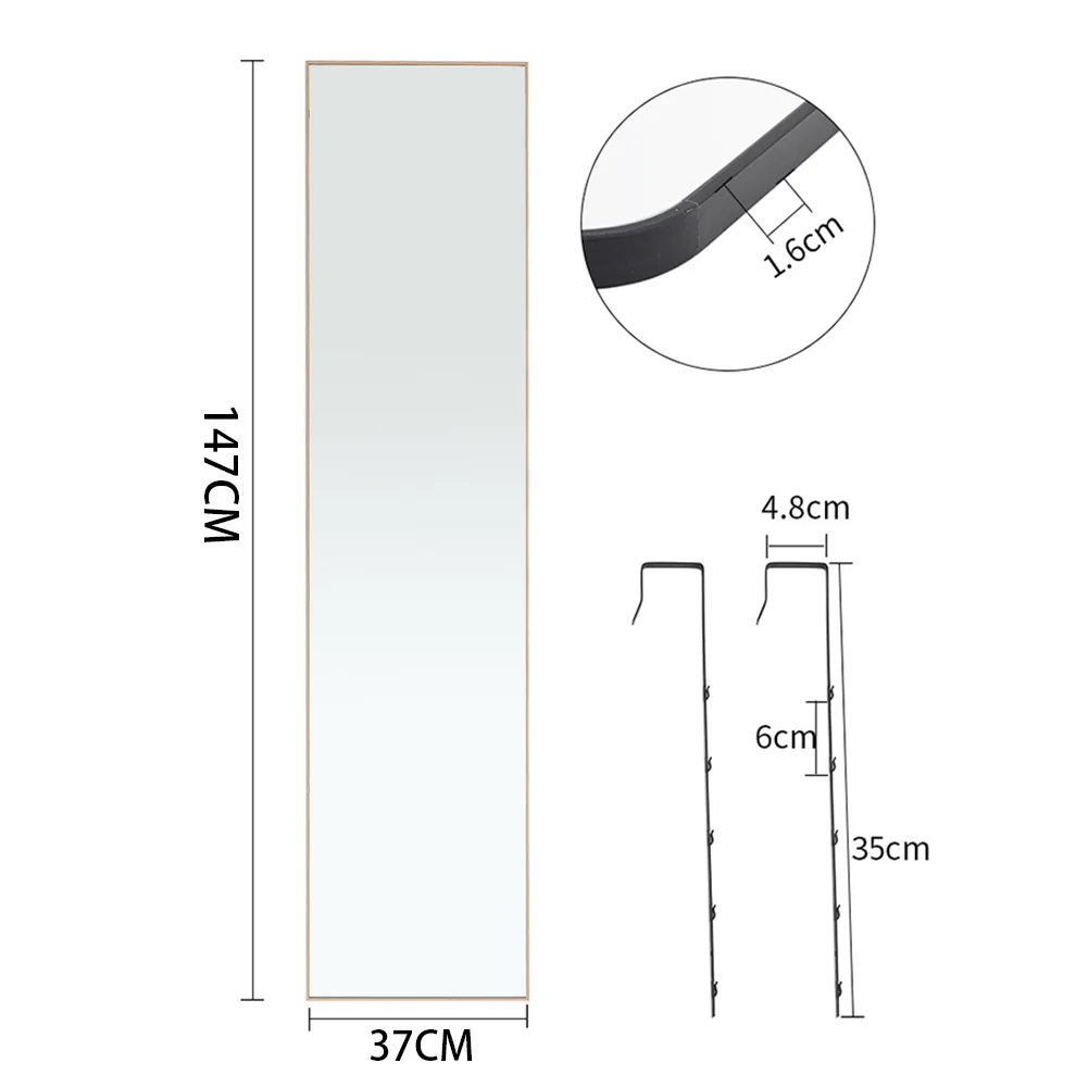 Livingandhome Metal Frame Over The Door Full Length Mirror - Image 7
