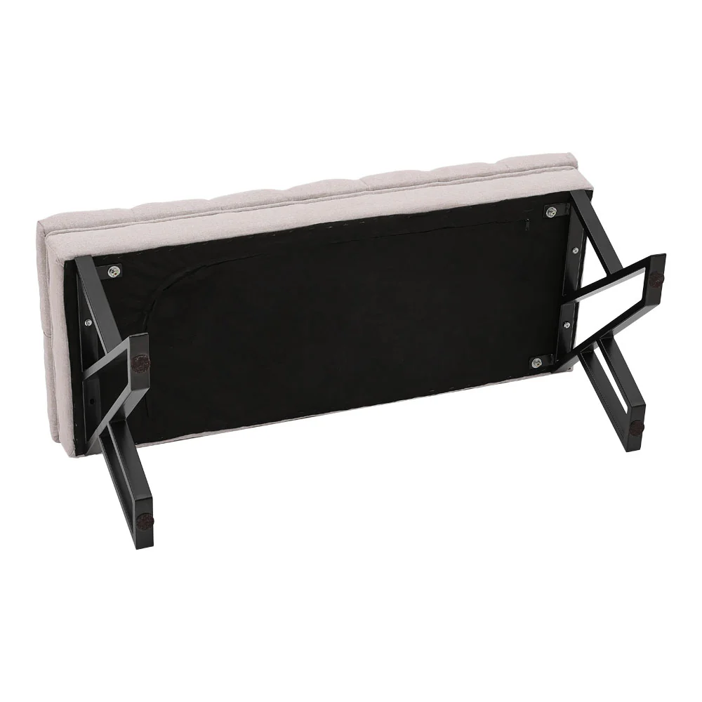 Livingandhome Mid Century Metal Upholstered Bench - Image 3