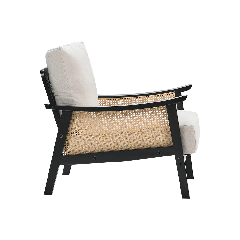 Livingandhome Mid Century Woven Rattan Armchair - Image 4