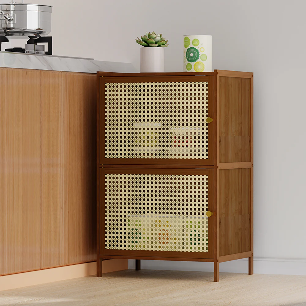 Livingandhome Minimalist Bamboo Storage Bookcase
