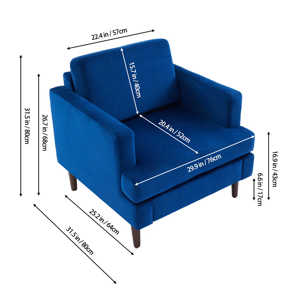 Livingandhome Minimalist Single Sofa Armchair - Image 3