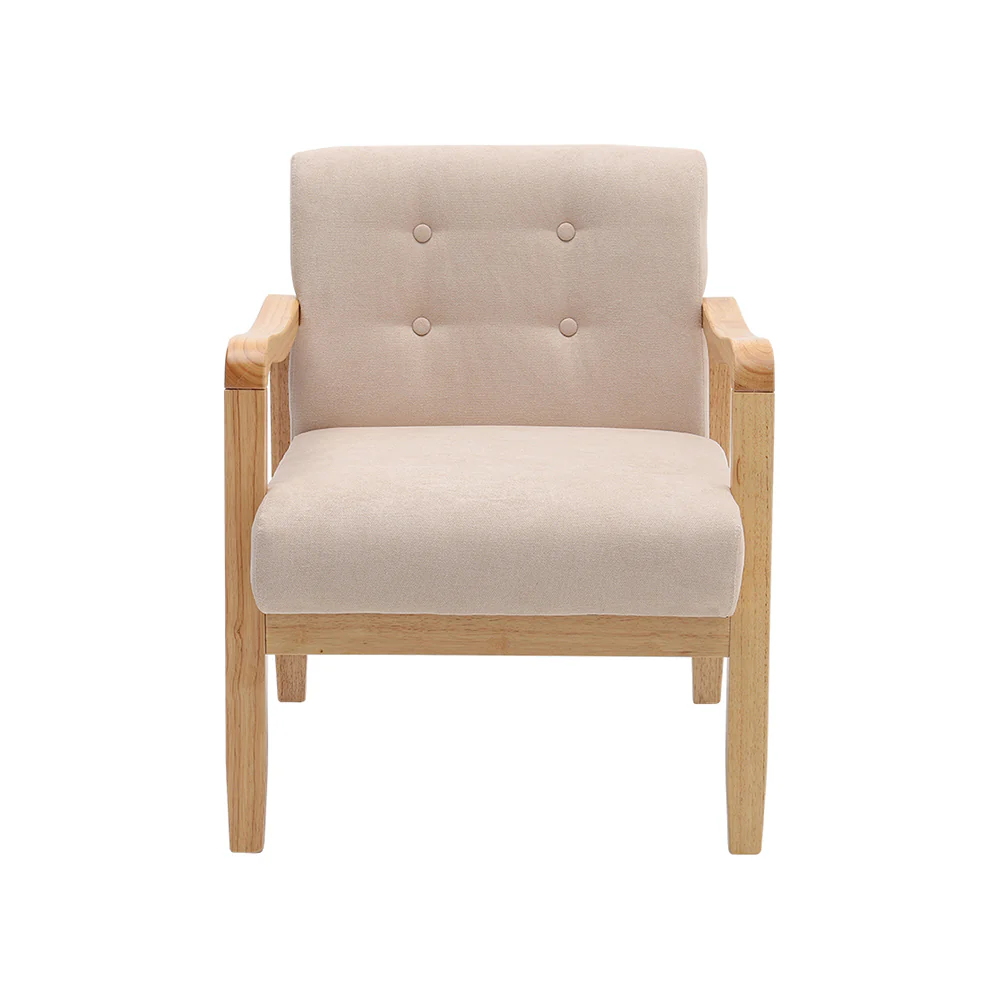 Livingandhome Minimalist Wooden Frame Accent Armchair - Image 3