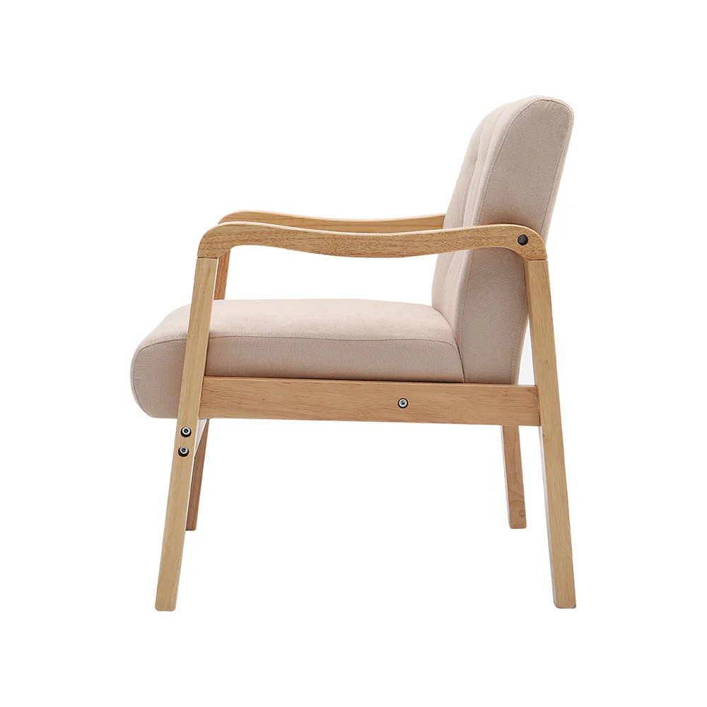 Livingandhome Minimalist Wooden Frame Accent Armchair - Image 4