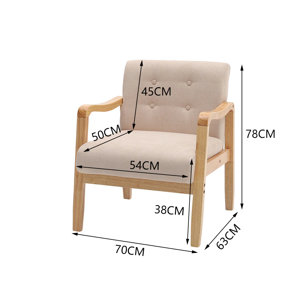 Livingandhome Minimalist Wooden Frame Accent Armchair - Image 6