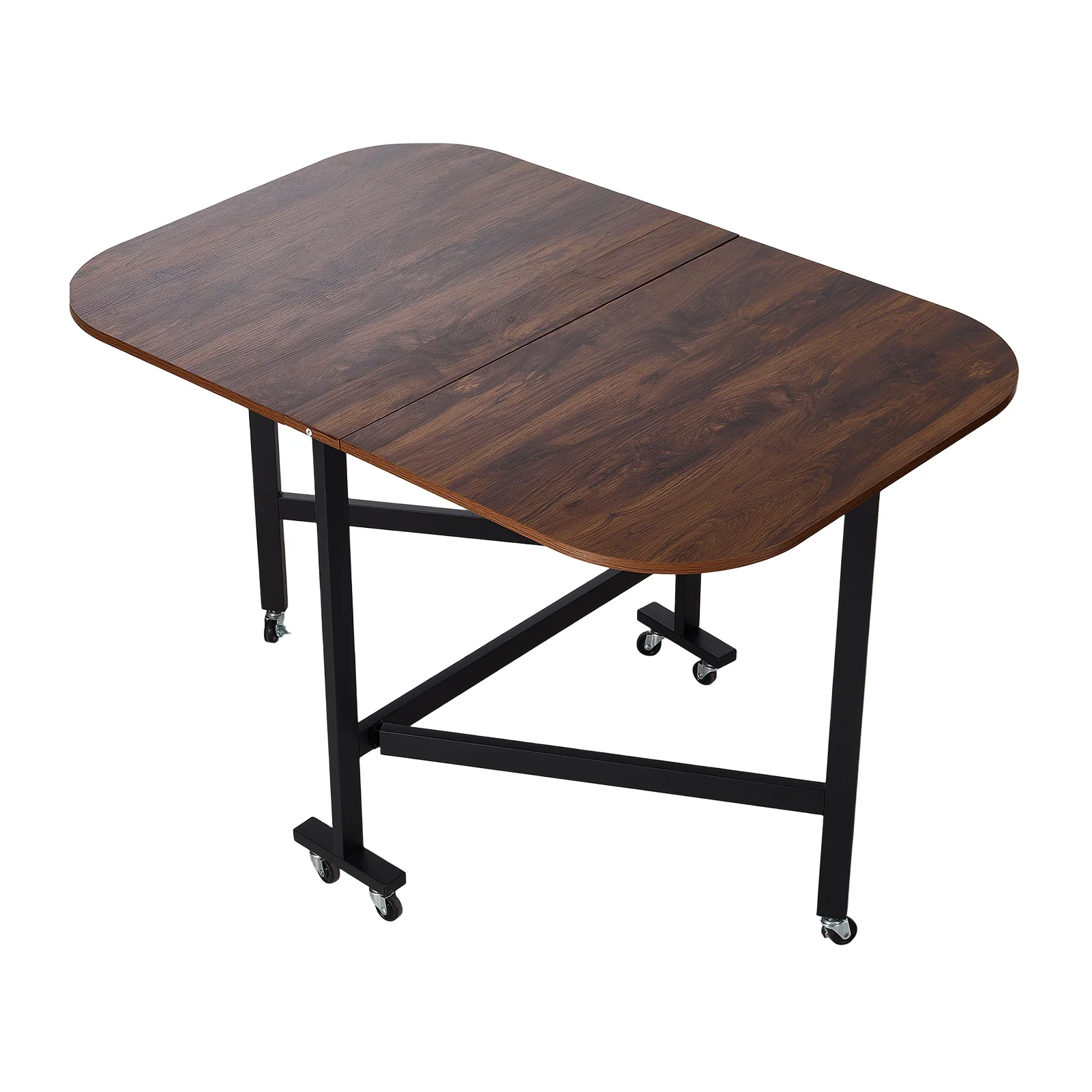 Livingandhome Mobile Drop Leaf Table with Storage Wheels - Image 4