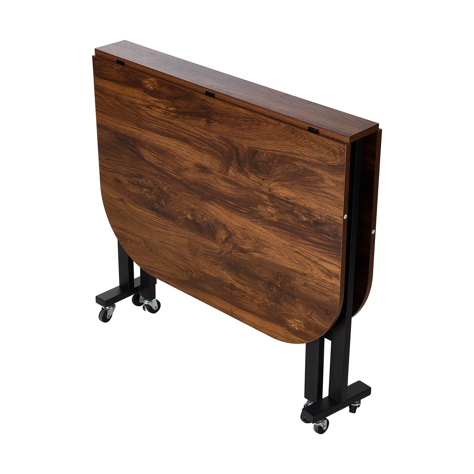Livingandhome Mobile Drop Leaf Table with Storage Wheels - Image 5