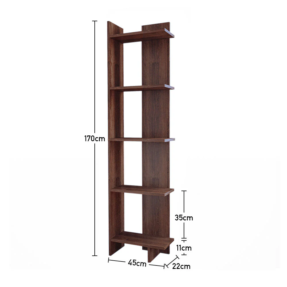 Livingandhome Modern 5-Tier Corner Bookshelf Shelf Unit - Image 4