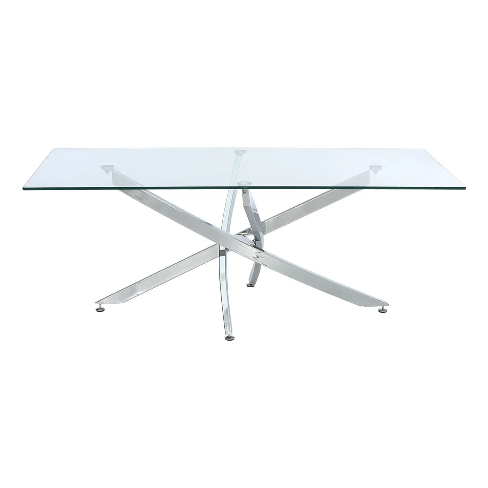 Livingandhome Modern and Futuristic Clear Glass Top Coffee End Table