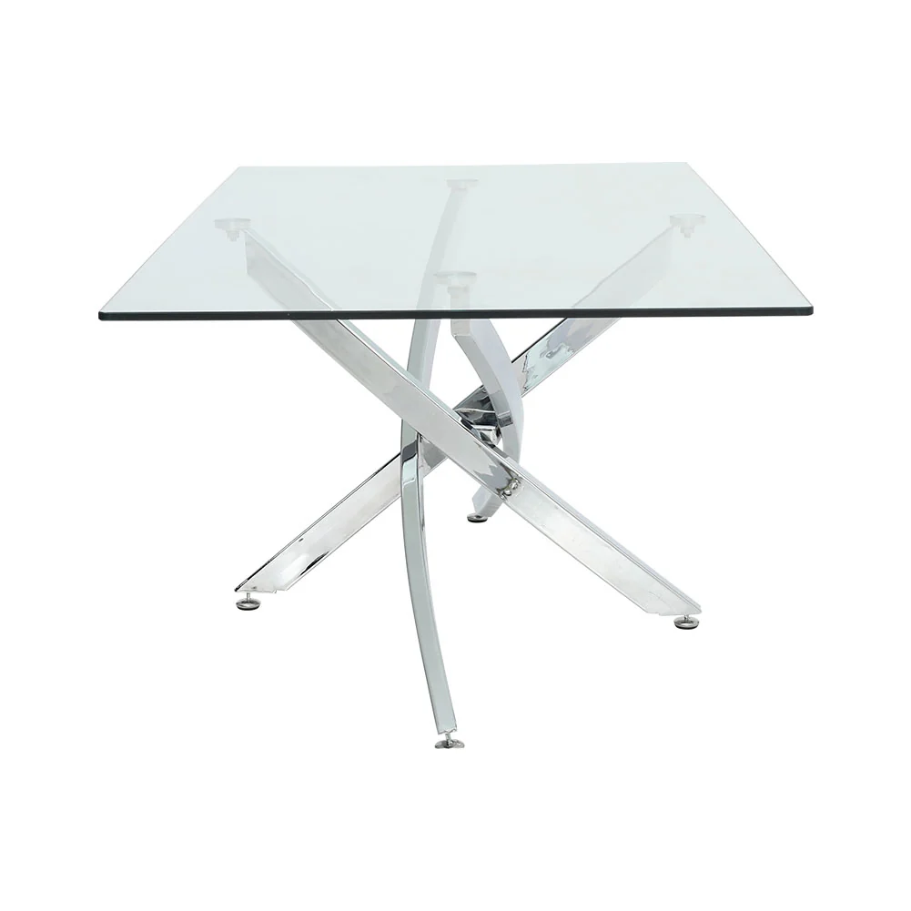 Livingandhome Modern and Futuristic Clear Glass Top Coffee End Table - Image 4