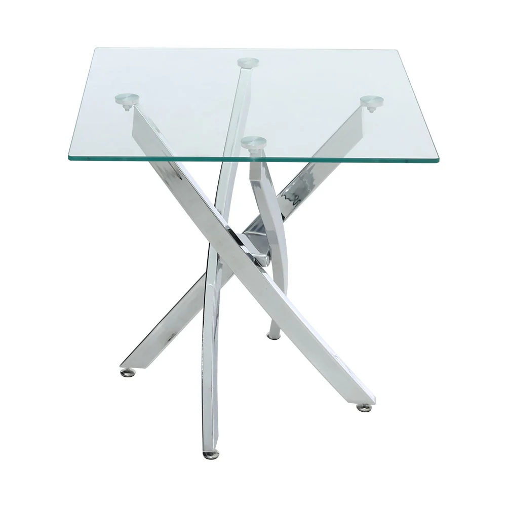 Livingandhome Modern and Futuristic Clear Glass Top Coffee End Table - Image 6