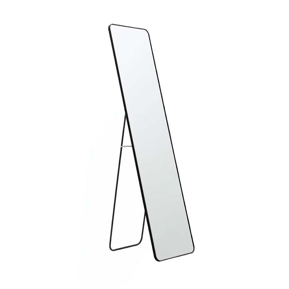 Livingandhome Modern Arched Metal Floor Mirror Black - Image 4