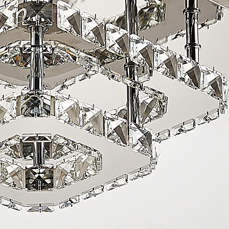 Livingandhome Modern Double-tiers Median-size Crystal LED Ceiling Light - Image 3