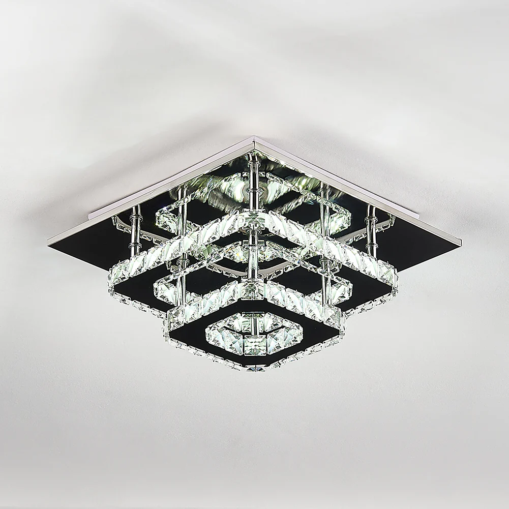 Livingandhome Modern Double-tiers Median-size Crystal LED Ceiling Light - Image 5