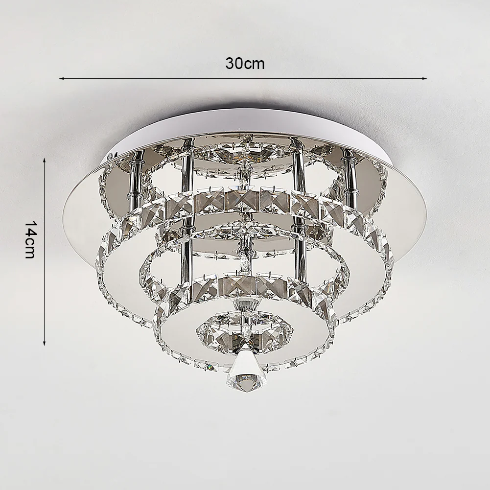 Livingandhome Modern Double-tiers Round Crystal LED Ceiling Light - Image 6