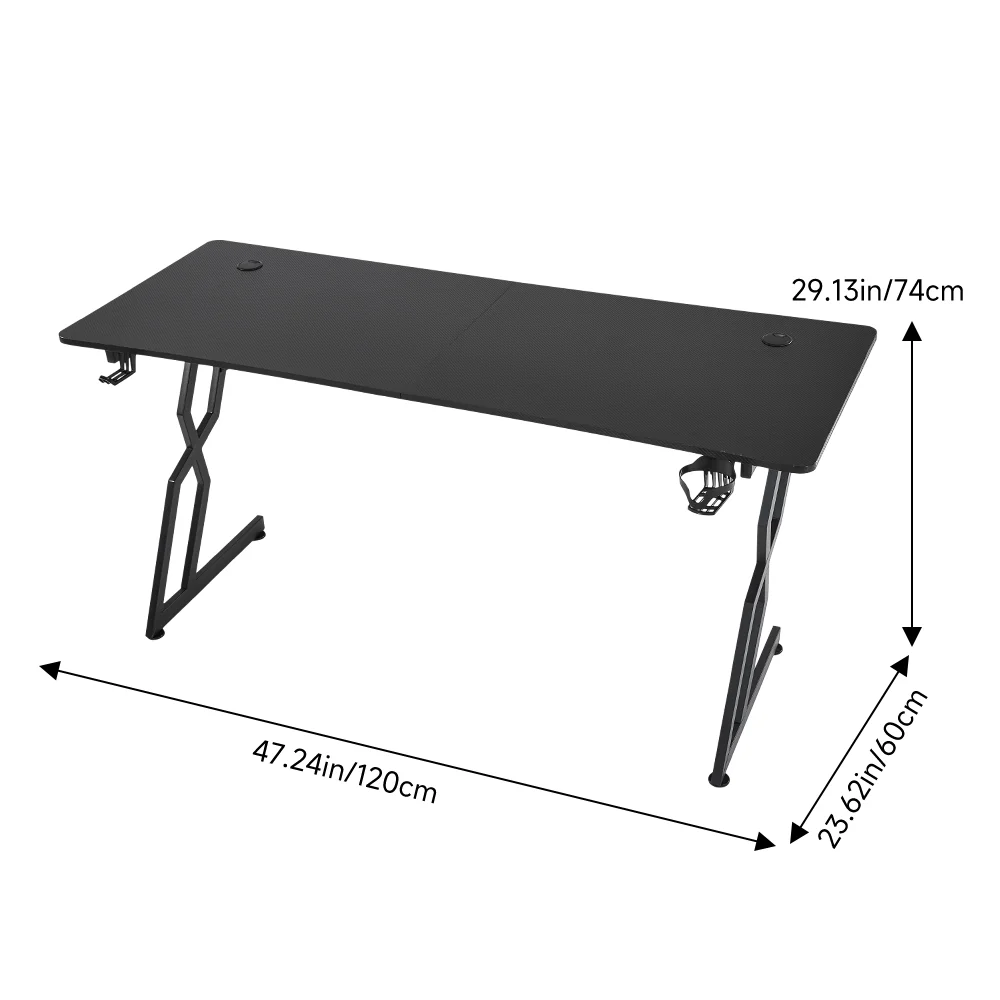 Livingandhome Modern Gaming Desk with Headphone Holder - Image 3