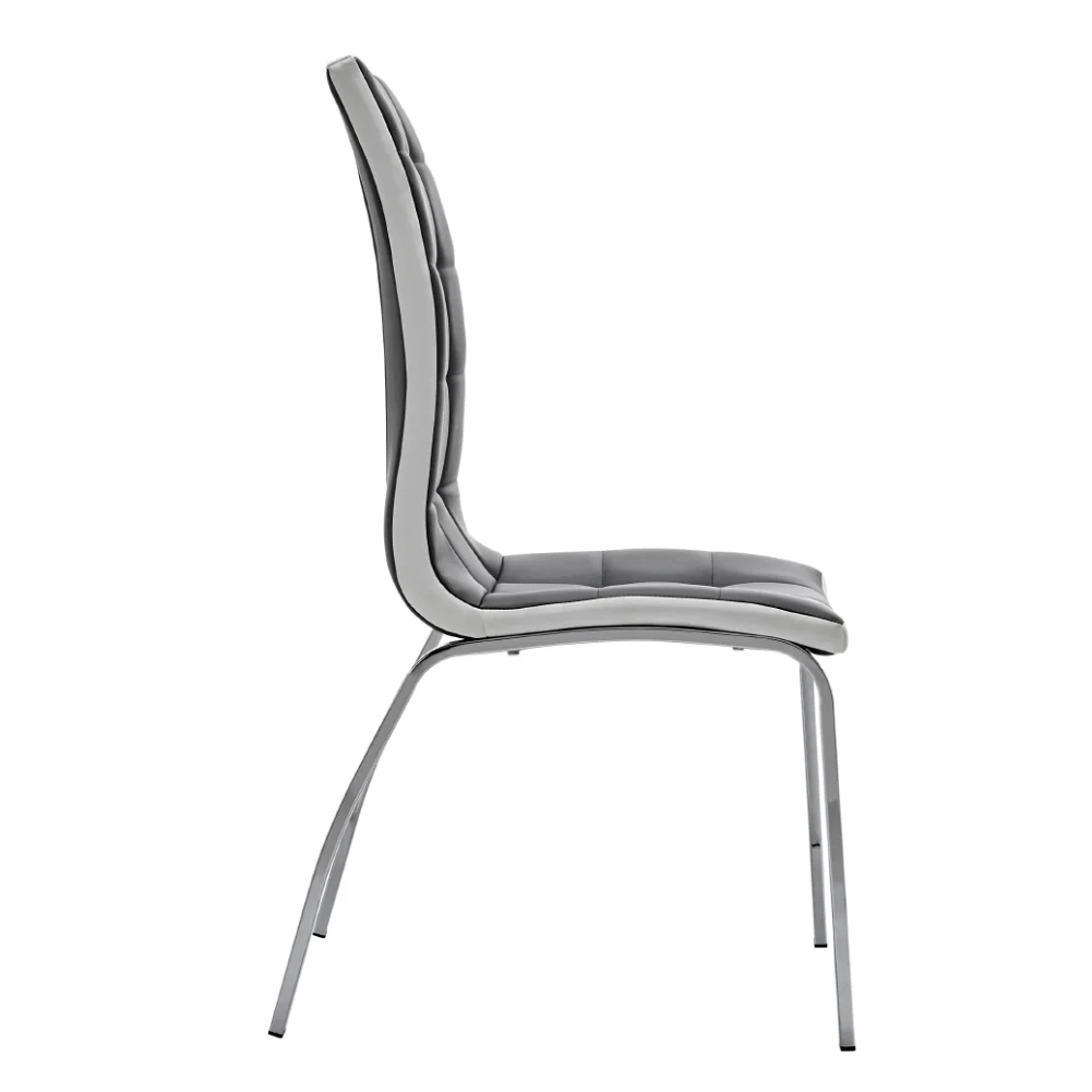 Livingandhome Modern Grey Faux Leather Chair - Image 4