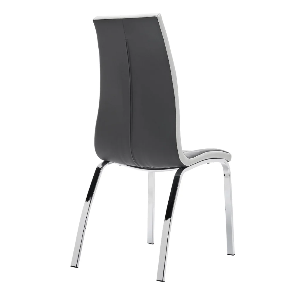 Livingandhome Modern Grey Faux Leather Chair - Image 5