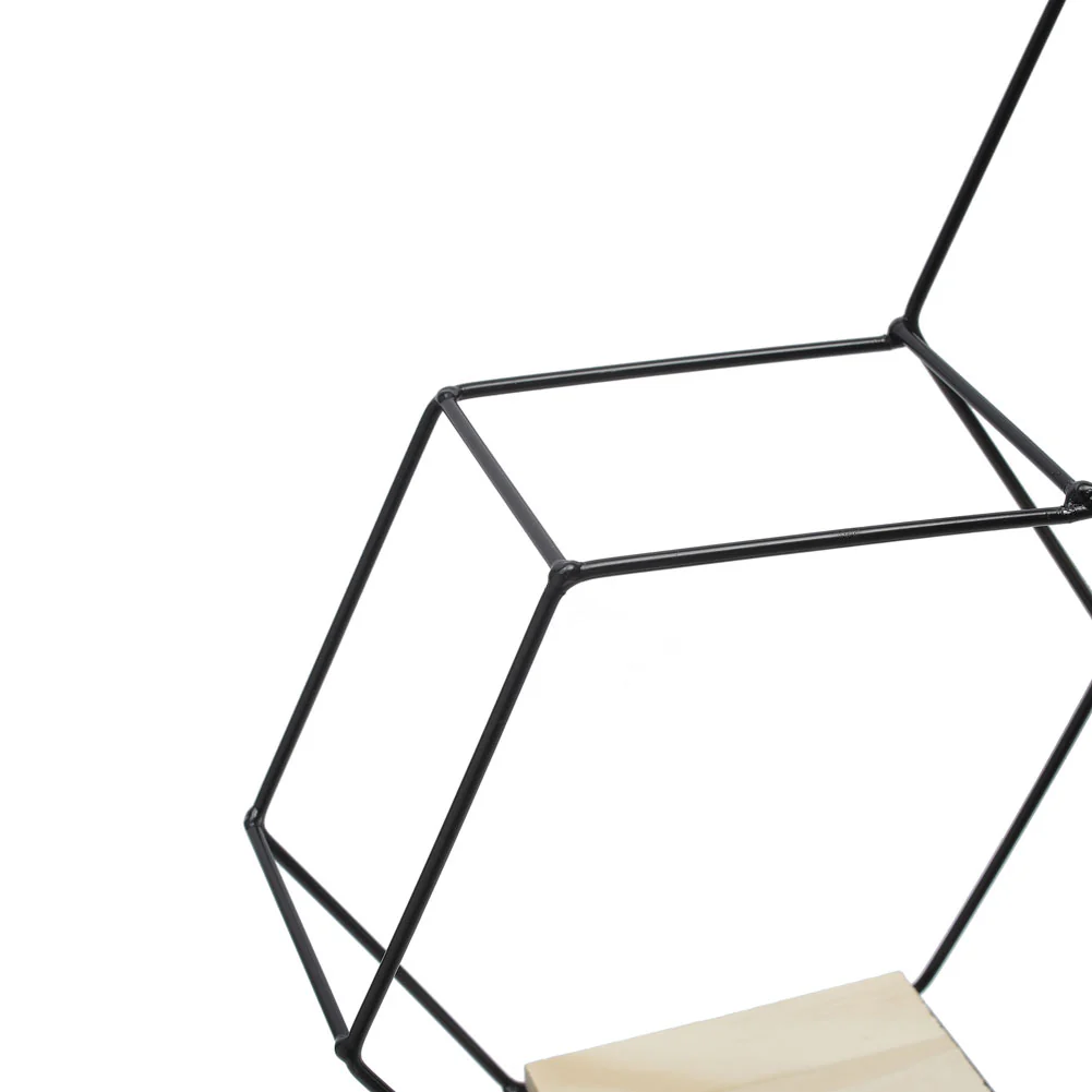 Livingandhome Modern Hexagon Wall Shelf with Iron Frame - Image 6