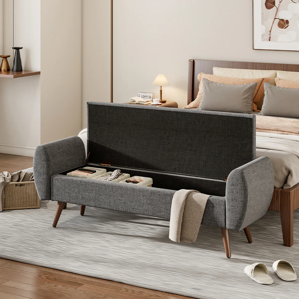 Livingandhome Modern Linen Storage Bench - Image 2