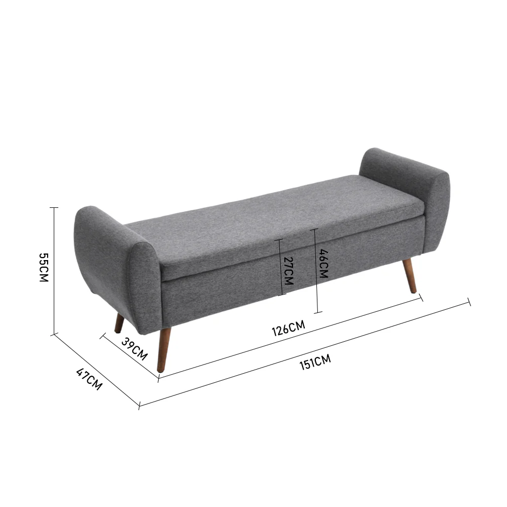 Livingandhome Modern Linen Storage Bench - Image 3