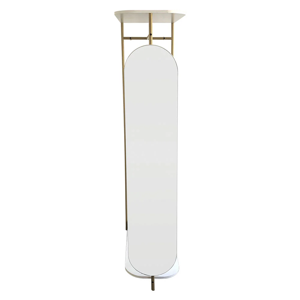 Livingandhome Modern Metal Clothes Rail with Mirror - Image 3