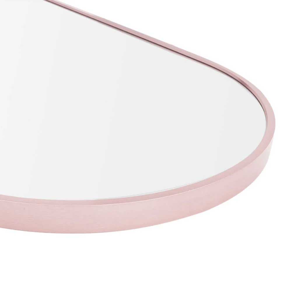 Livingandhome Modern Oval Metal Full Length Wall Mirror Rose Gold - Image 5
