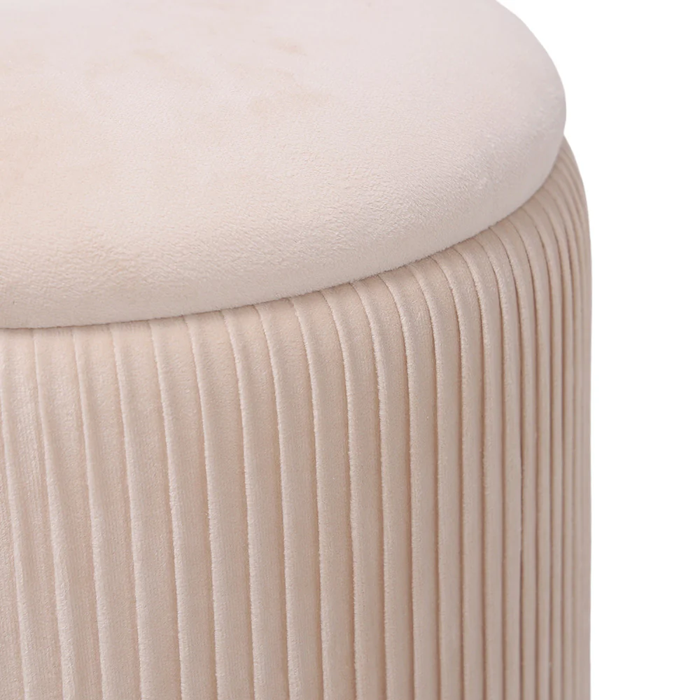 Livingandhome Modern Pleated Storage Ottoman with Metal Base - Image 5