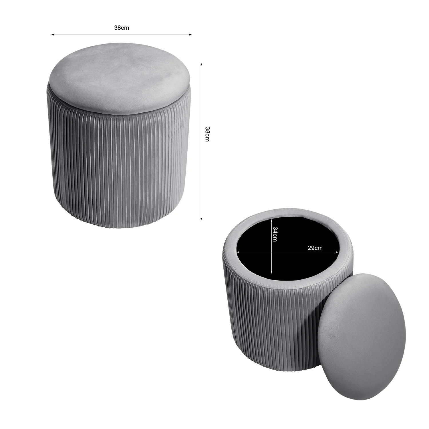 Livingandhome Modern Pleated Storage Stools - Image 7
