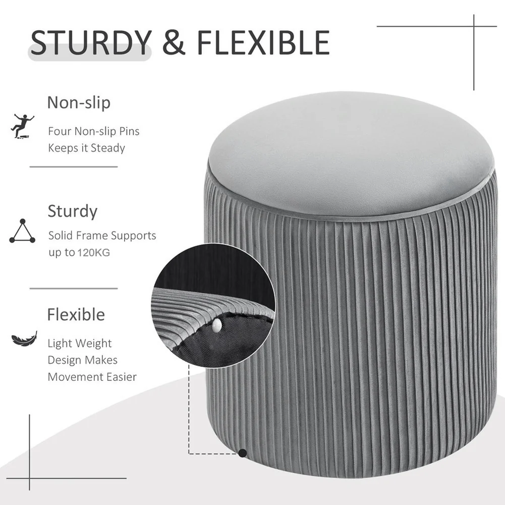 Livingandhome Modern Pleated Storage Stools - Image 8