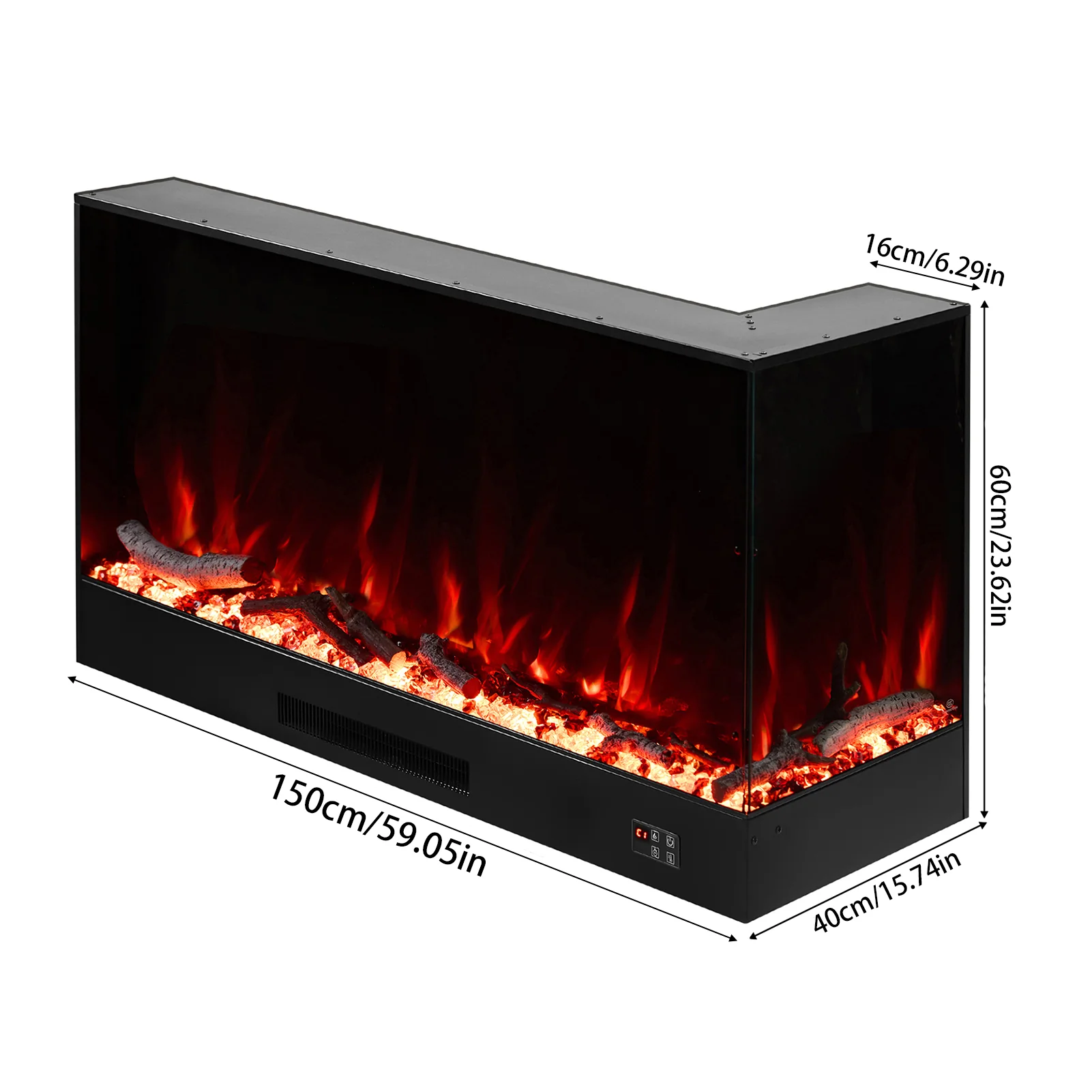 Livingandhome Modern Recessed Electric Fireplace With Remote - Image 9