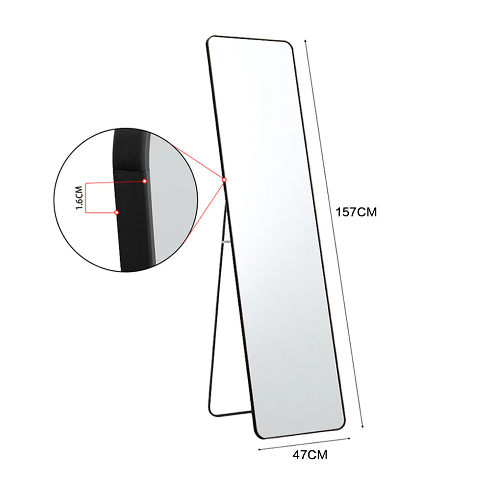 Livingandhome Modern Rectangular Metal Floor Mirror - Image 2