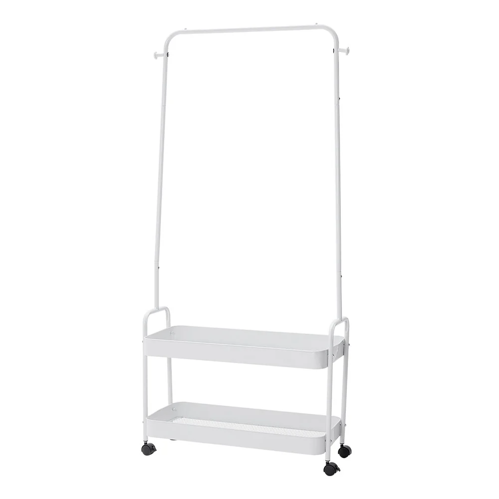 Livingandhome Modern Rolling White Clothes Rack - Image 7