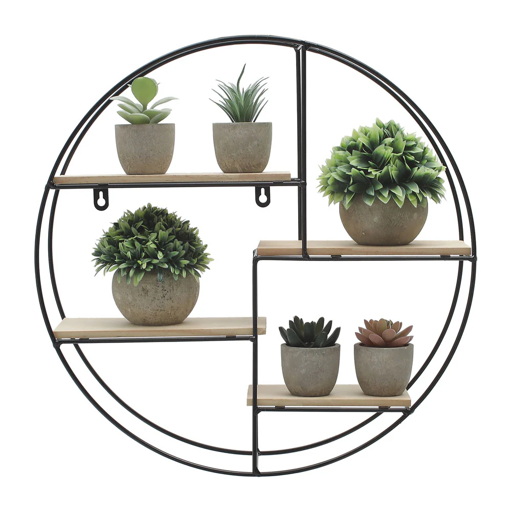 Livingandhome Modern Round Floating Decorative Wall Shelf - Image 3