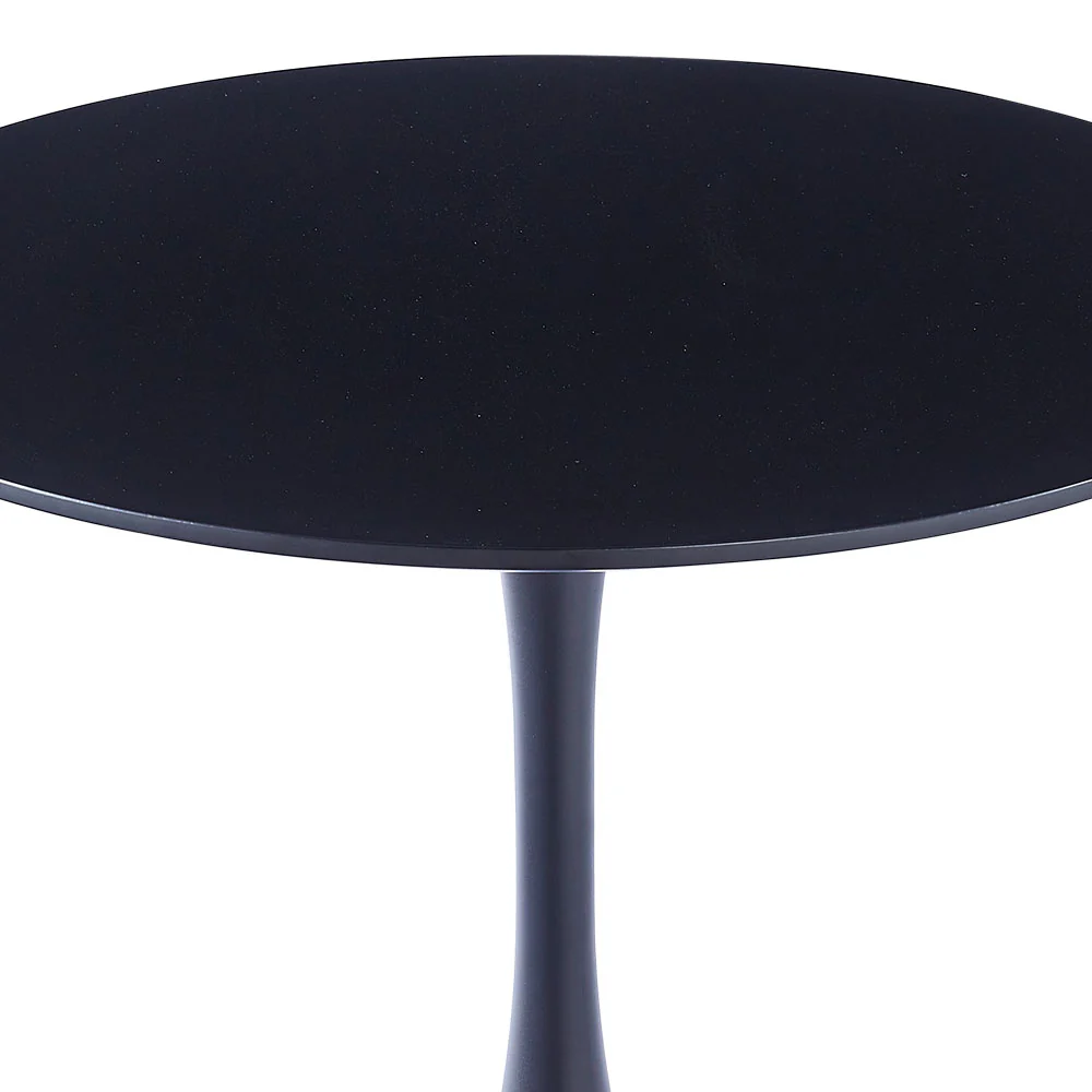 Livingandhome Modern Round Wooden Table with Metallic Base - Image 3