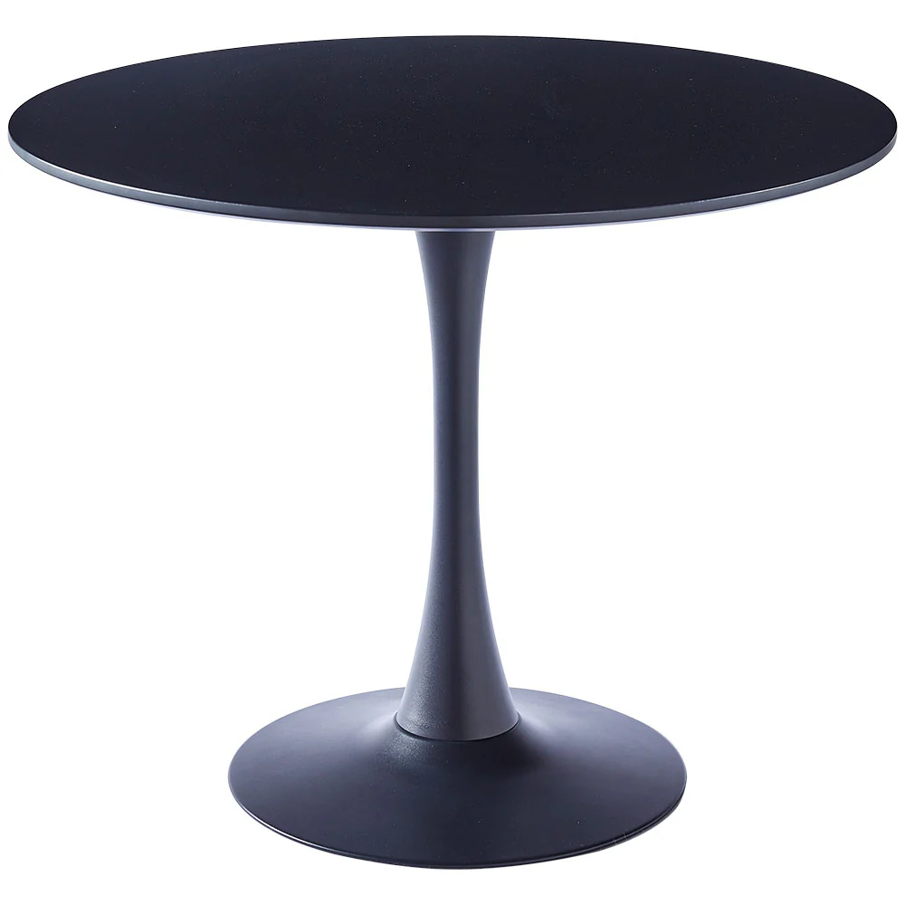 Livingandhome Modern Round Wooden Table with Metallic Base - Image 5