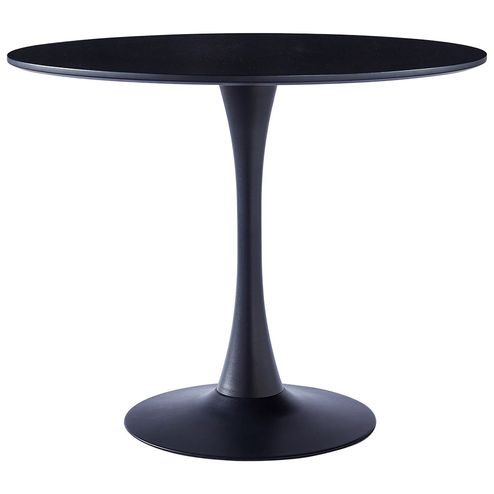 Livingandhome Modern Round Wooden Table with Metallic Base - Image 6