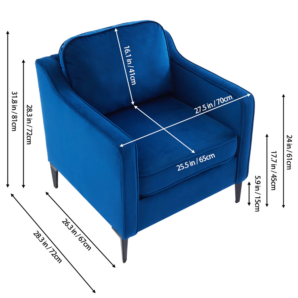 Livingandhome Modern Single Armchair - Image 3