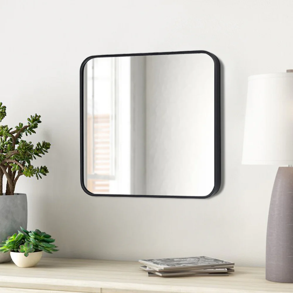 Livingandhome Modern Square Wall Mirror with Aluminum Alloy Frame