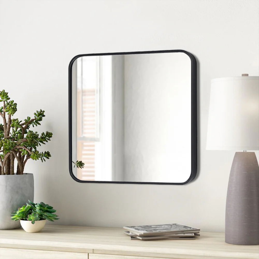 Livingandhome Modern Square Wall Mirror with Aluminum Alloy Frame - Image 4