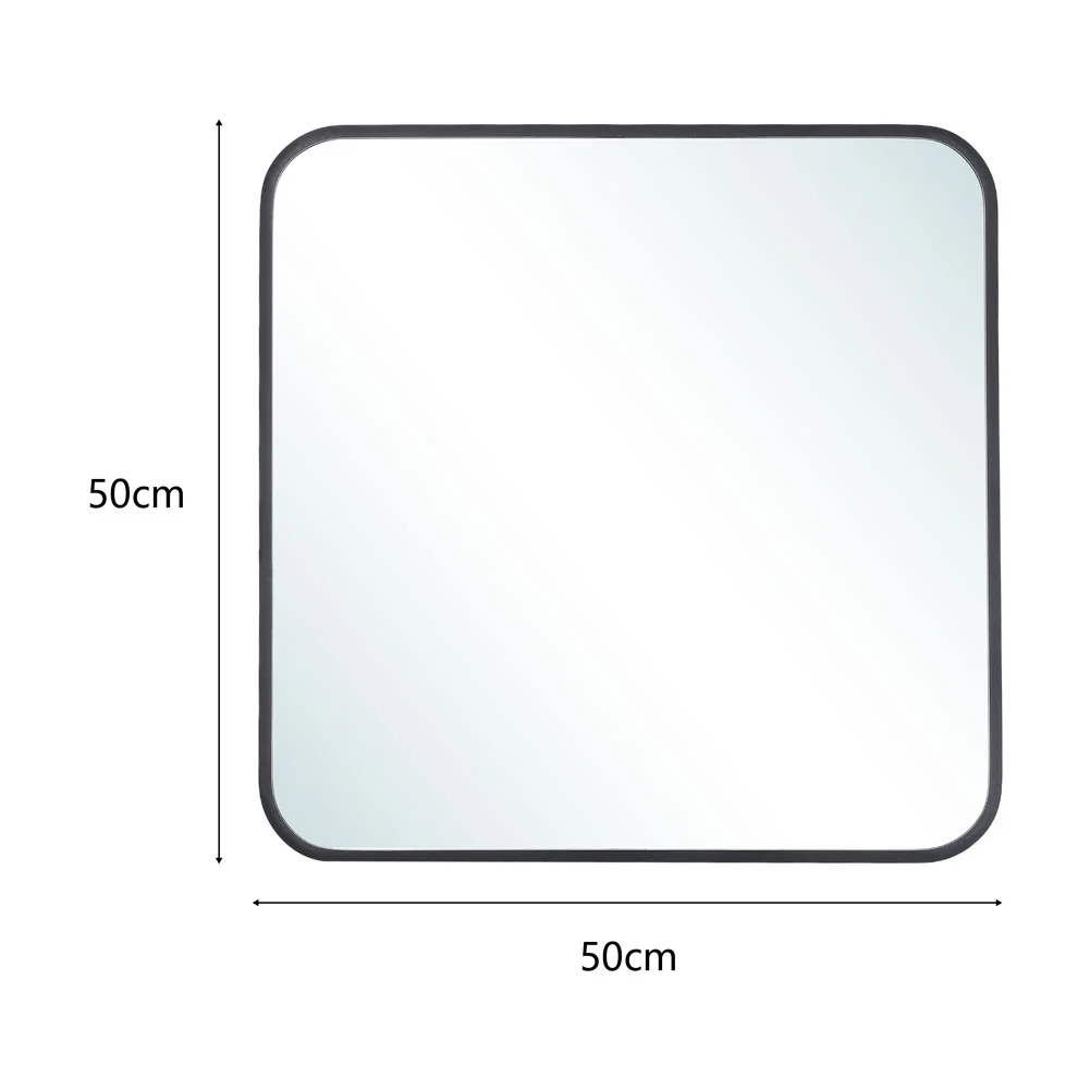 Livingandhome Modern Square Wall Mirror with Aluminum Alloy Frame - Image 2