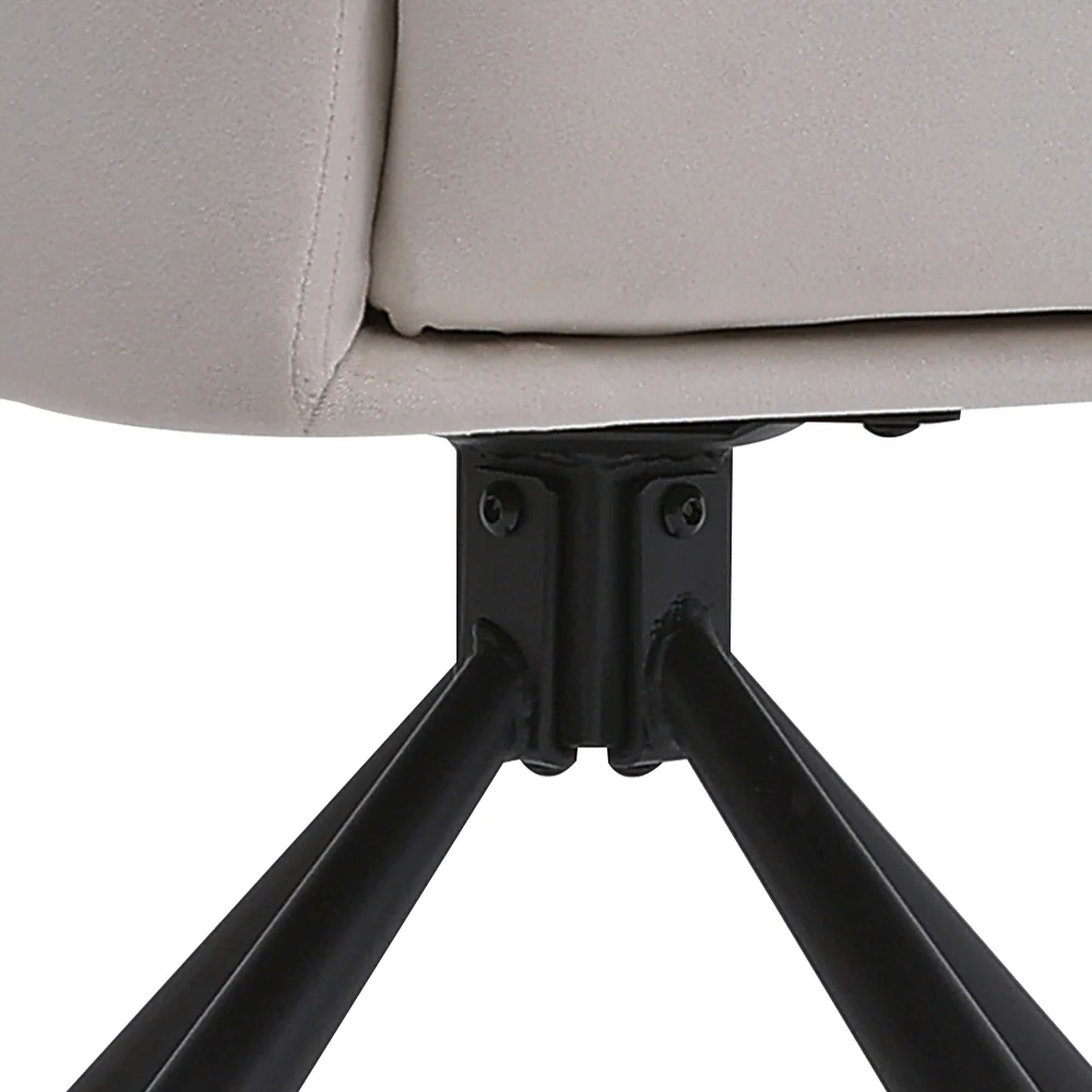 Livingandhome Modern Upholstered Swivel Armchair with Black Legs - Image 4