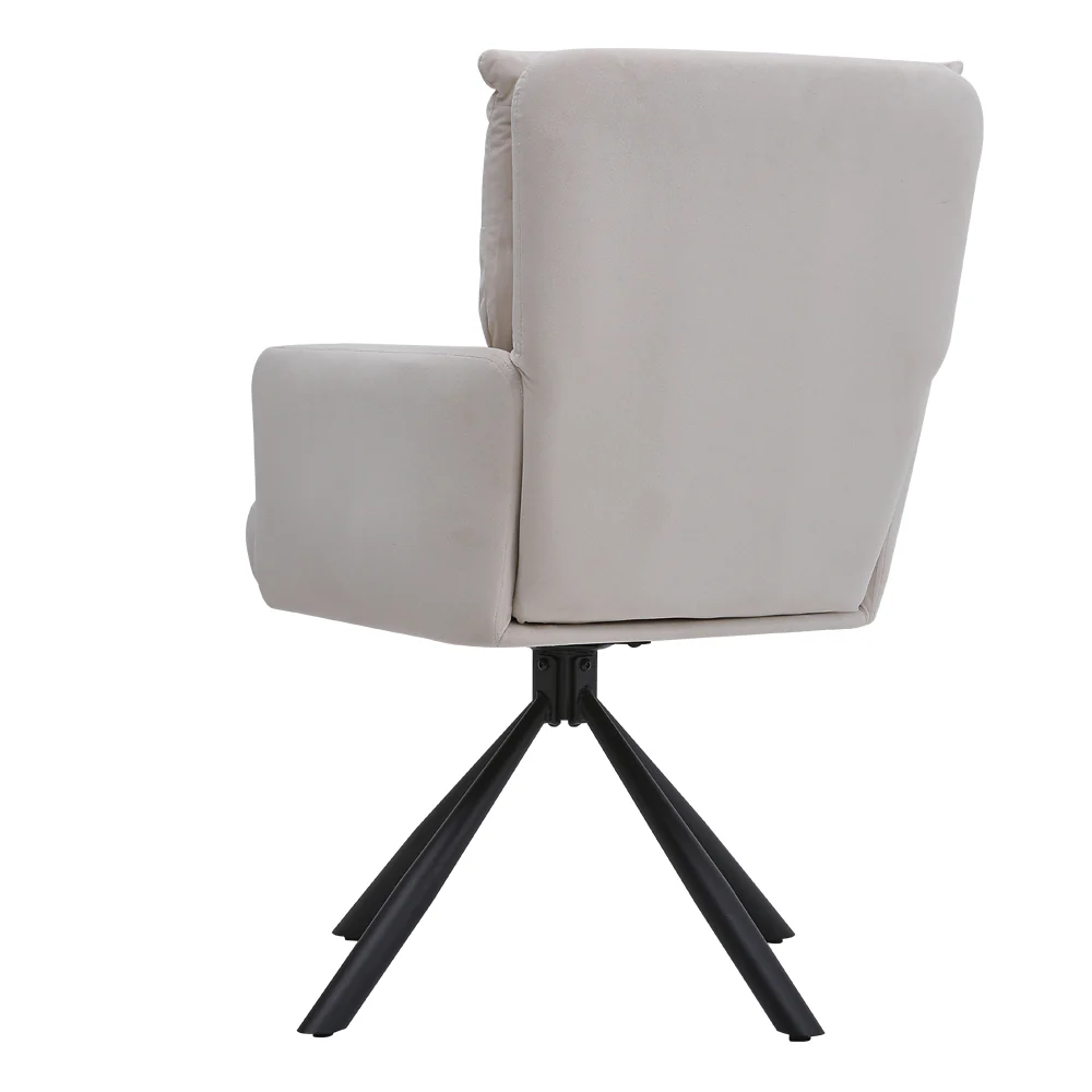 Livingandhome Modern Upholstered Swivel Armchair with Black Legs - Image 5