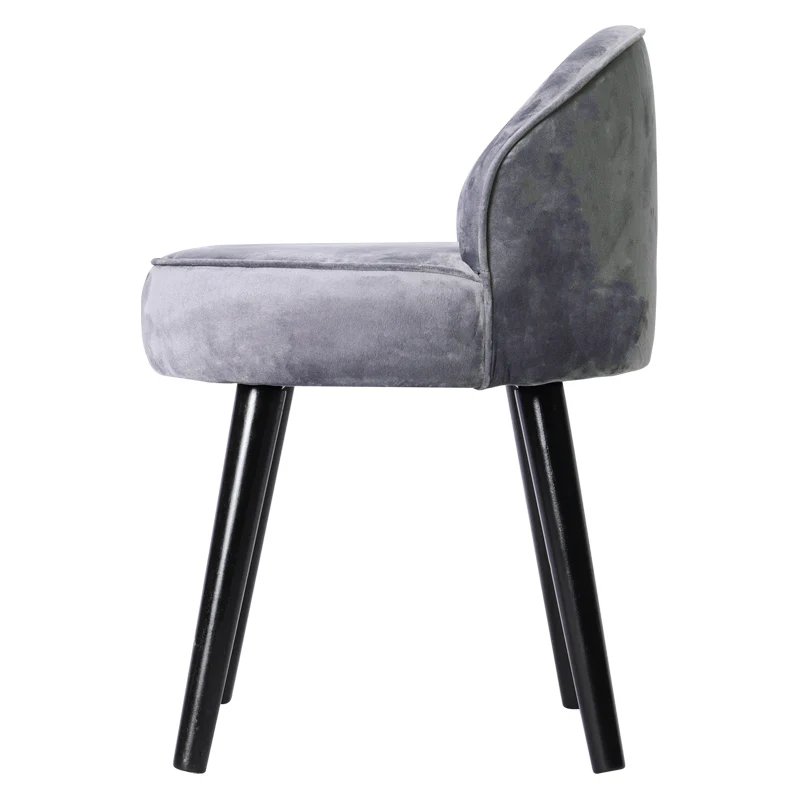 Livingandhome Modern Velvet Dressing Table Stool with Solid Wood Legs - Image 5